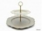 Plastic cake plate anti grey with gold rim