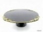 Plastic cake plate black with gold rim