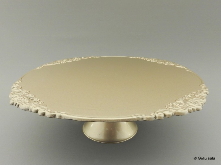 Plastic cake plate champagne