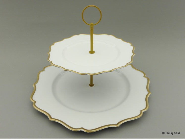 Plastic plate white with gold rim