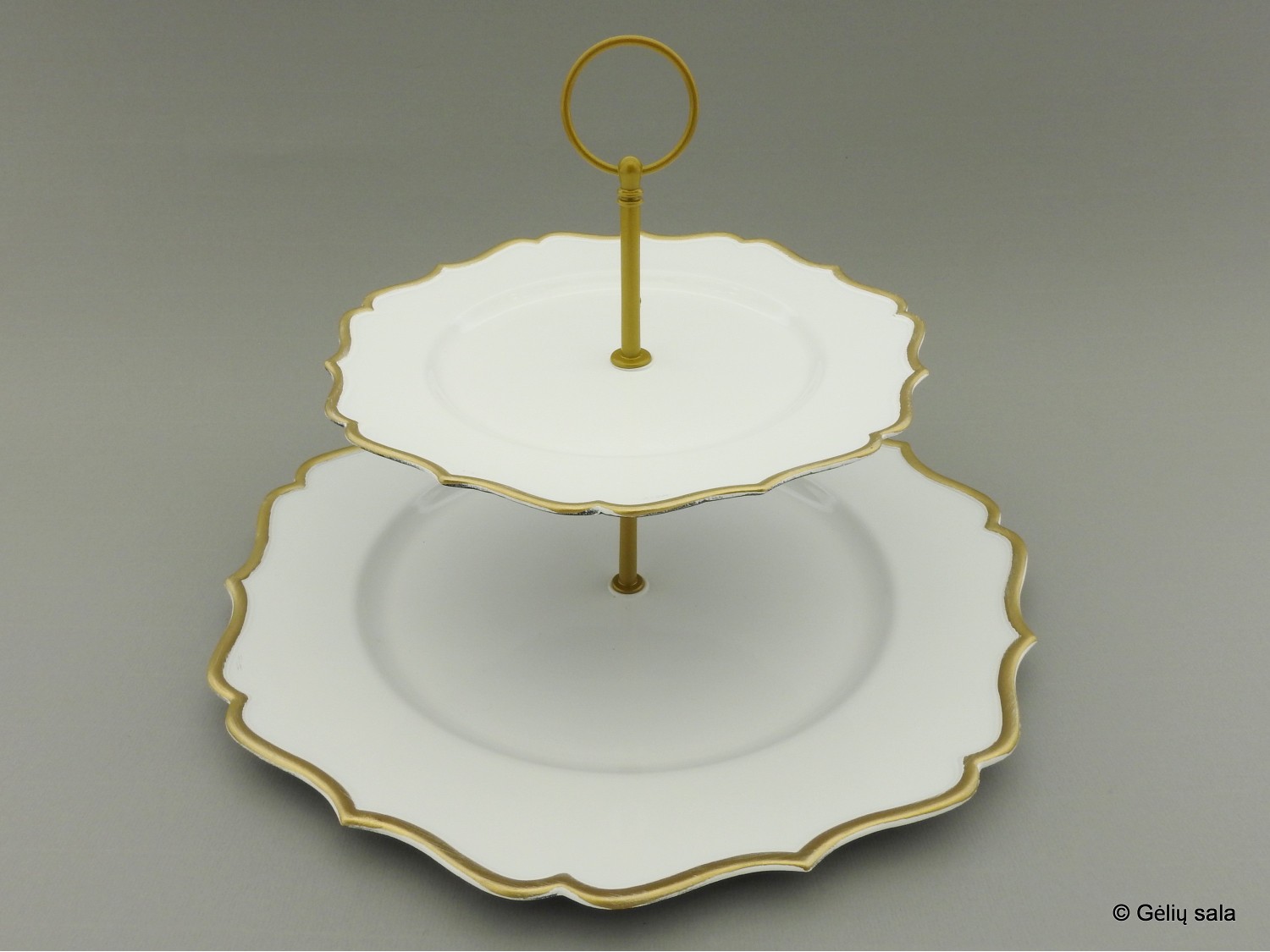 Plastic plate white with gold rim