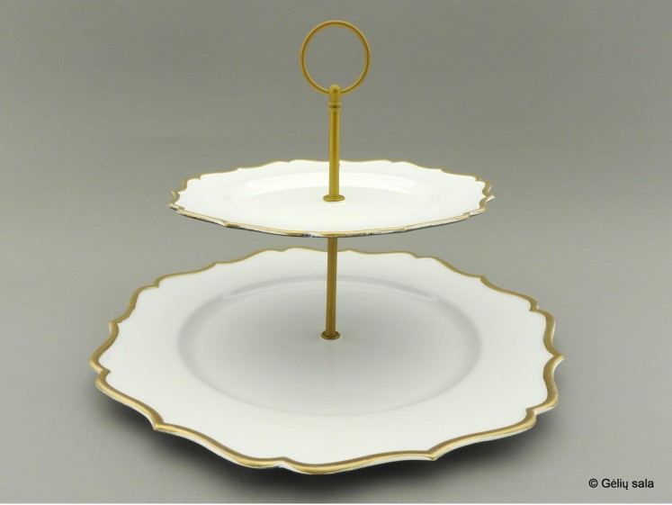 Plastic plate white with gold rim