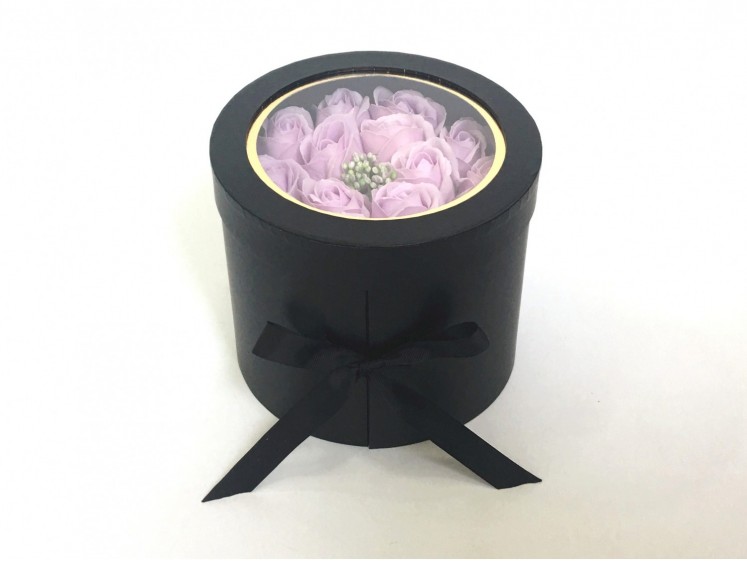 Flower Box Round Black