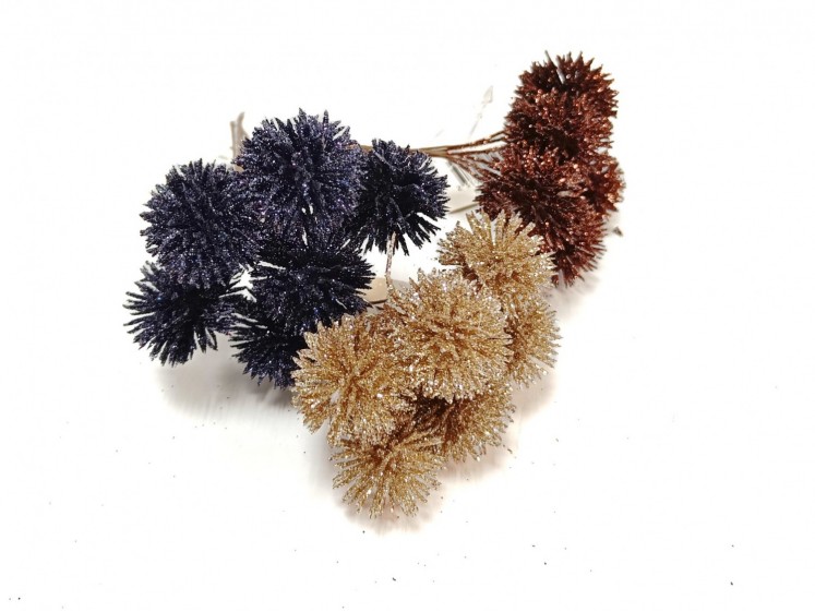 Glitter Echinops Picks 2.5 cm