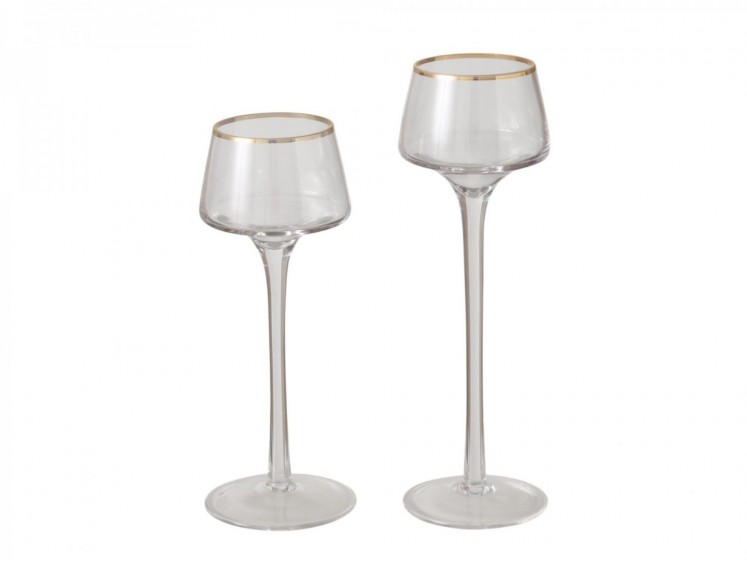 Glass - Candle Holder Set S/2