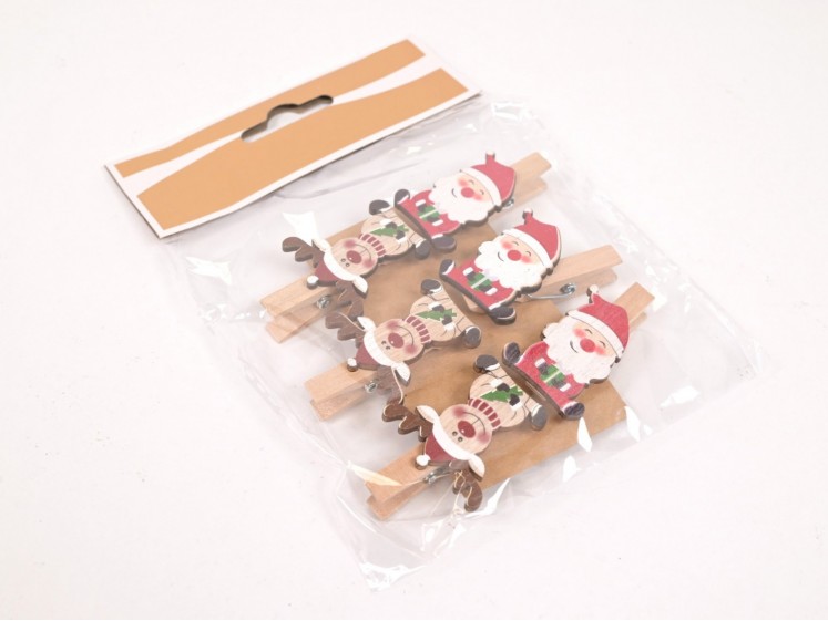 Wooden Clips "Xmas"